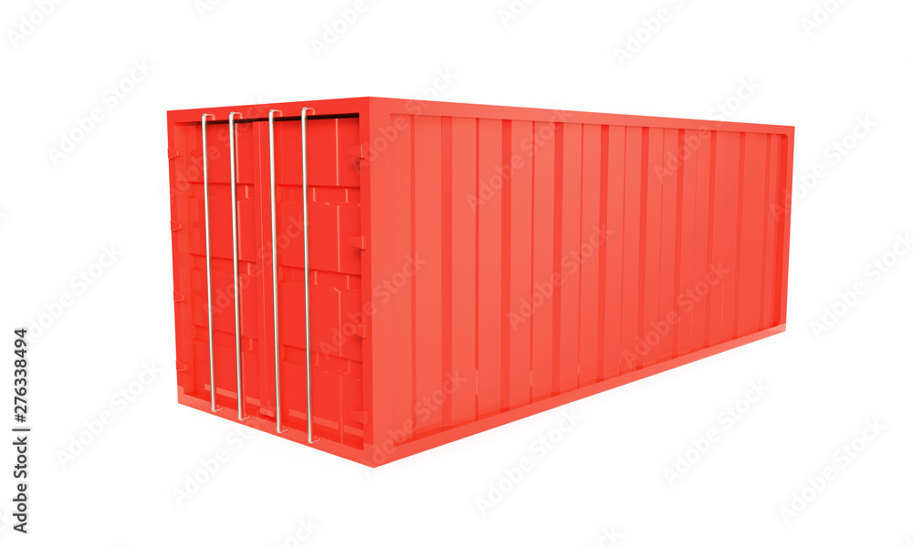 Red container, white cutting background 3d render Red container, white cutting background 3d render