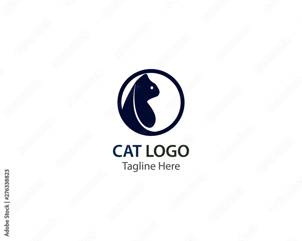Cat logo vector illustration template