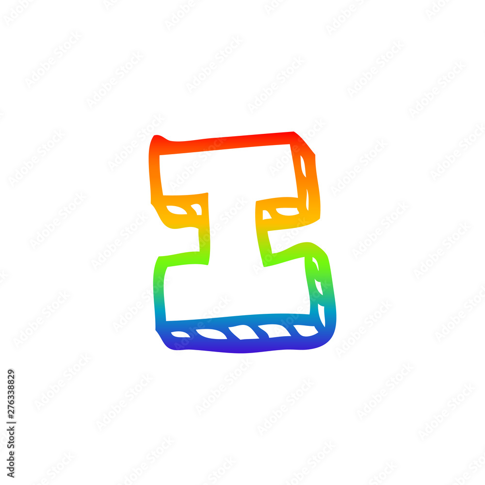 rainbow gradient line drawing cartoon letter i rainbow gradient line drawing cartoon letter i