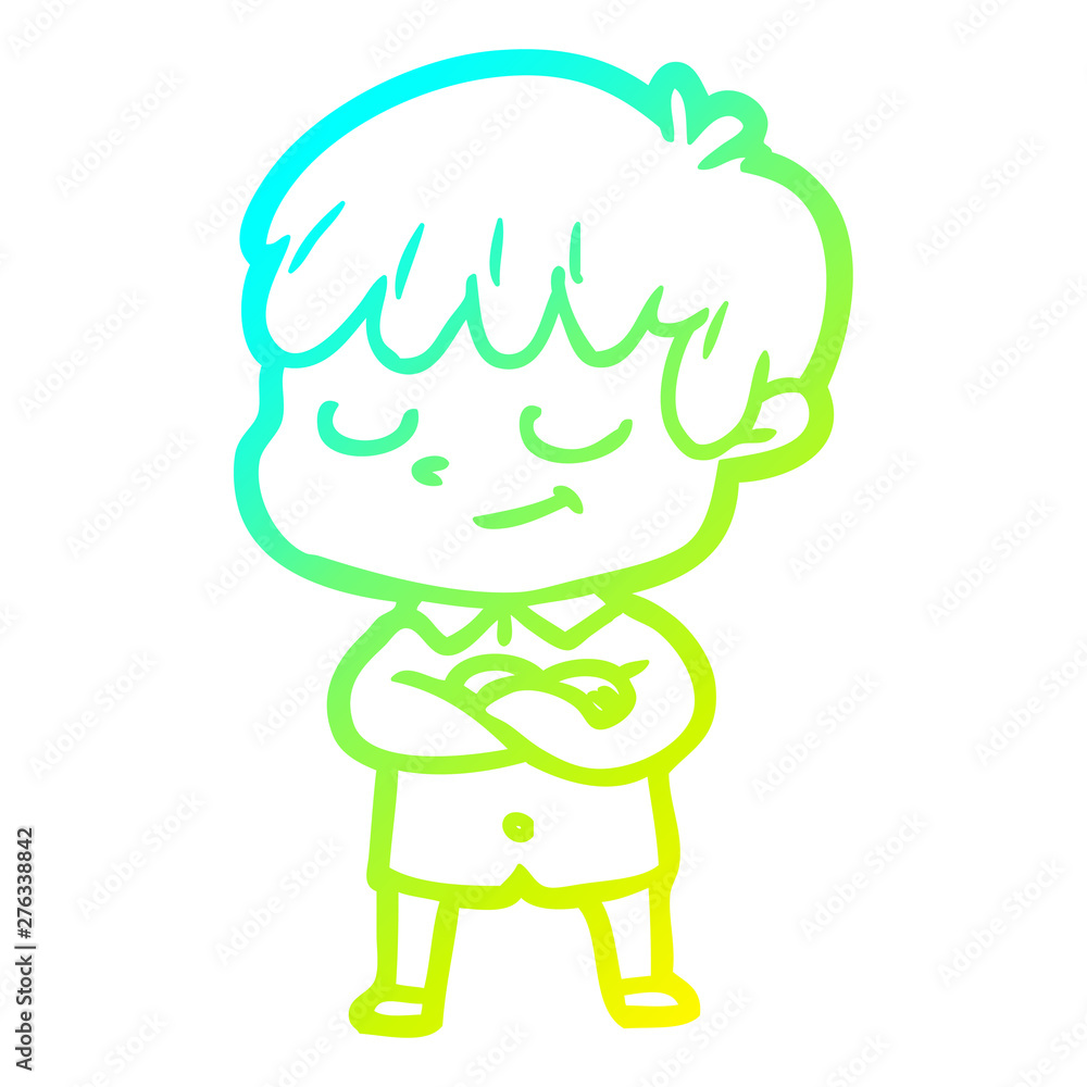 cold gradient line drawing cartoon happy boy cold gradient line drawing cartoon happy boy
