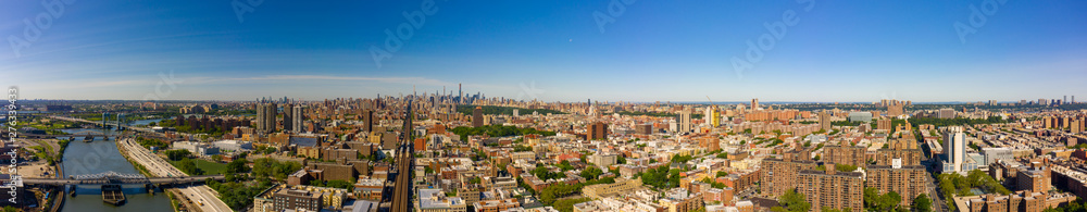 Aerial panorama of Upper Manhattan NYC