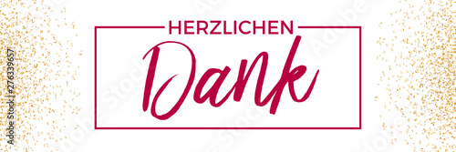 Herzlichen Dank Banner goldene Konfetti modern style