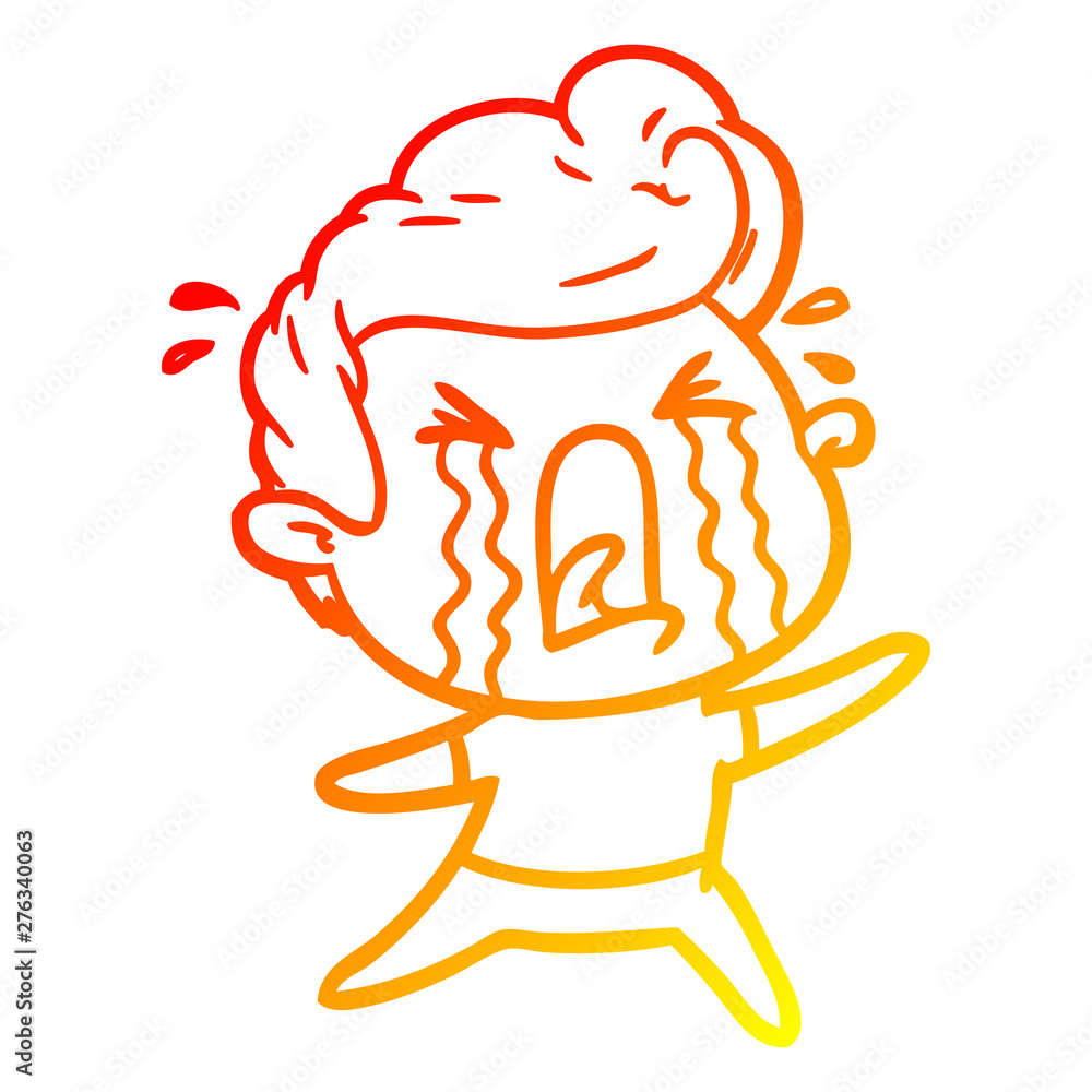 warm gradient line drawing cartoon crying man warm gradient line drawing cartoon crying man