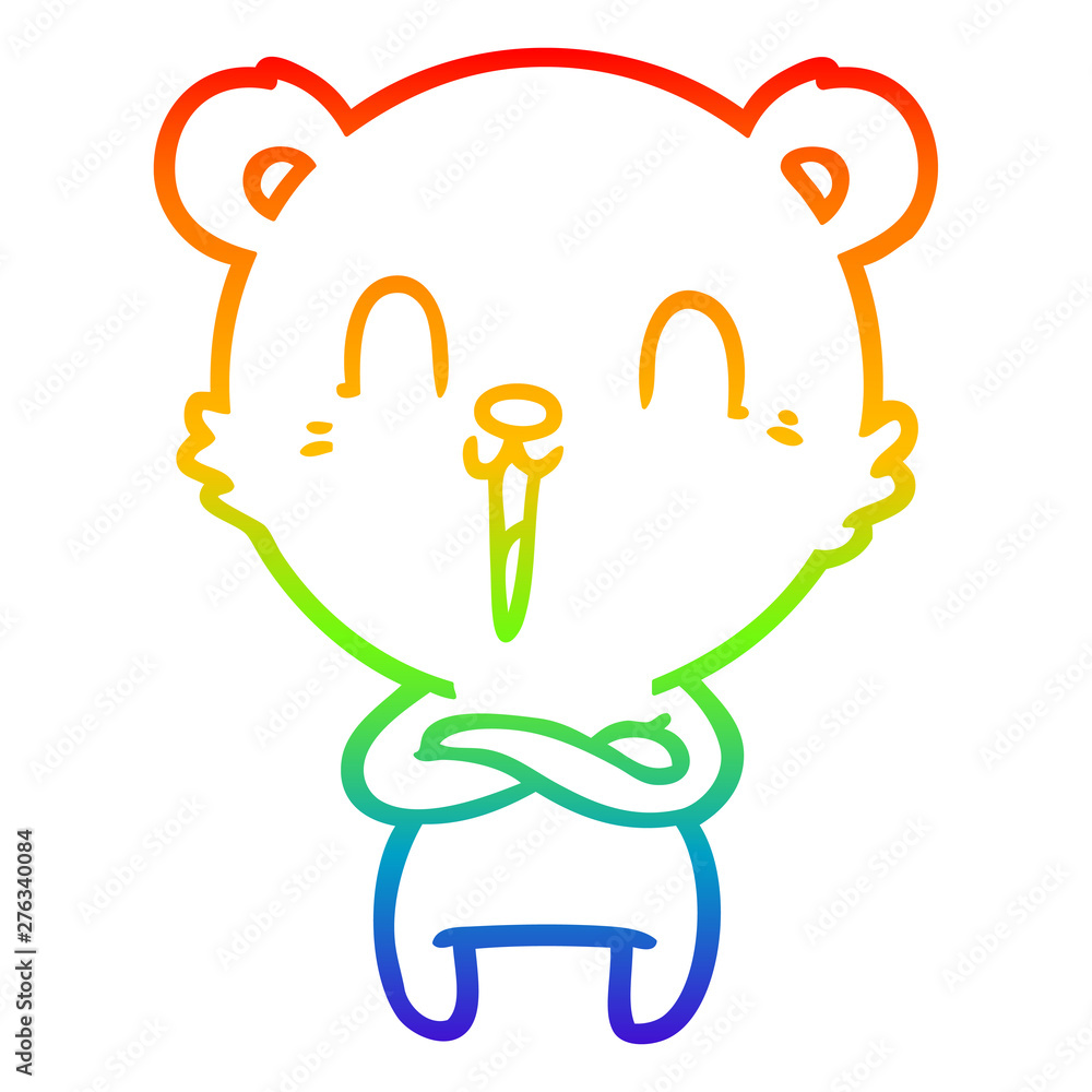 rainbow gradient line drawing happy cartoon bear rainbow gradient line drawing happy cartoon bear
