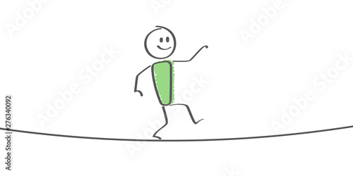 Stick Figure - man balancing on a rope