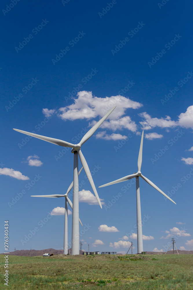 Group of wind generators in the steppes of Kazakhstan Group of wind generators in the steppes of Kazakhstan