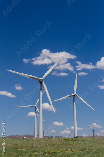 Group of wind generators in the steppes of Kazakhstan © Vasca