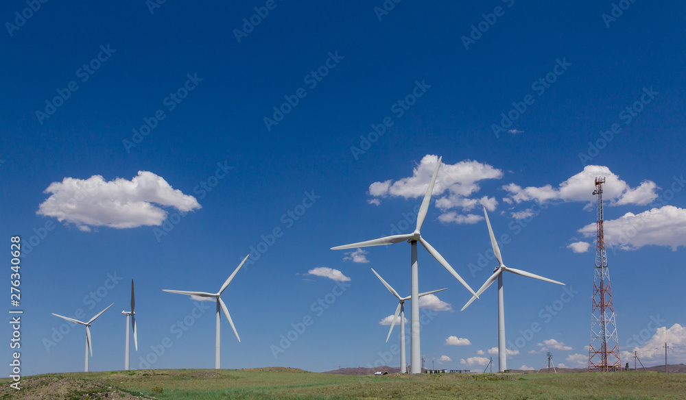 Group of wind generators in the steppes of Kazakhstan Group of wind generators in the steppes of Kazakhstan