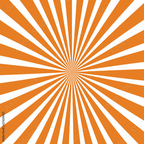 Sun rays background. Sun rays in spiral design. Sun rays orange color. Vector