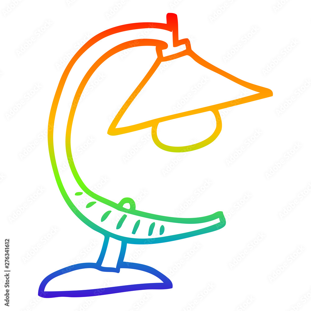 rainbow gradient line drawing cartoon desk lamp rainbow gradient line drawing cartoon desk lamp