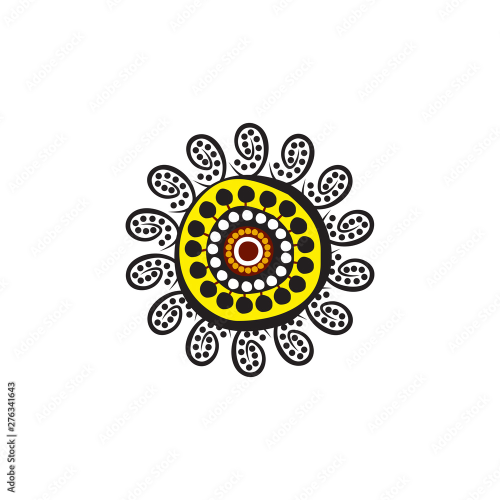 Fototapeta premium Aboriginal art dots painting icon logo design vector template