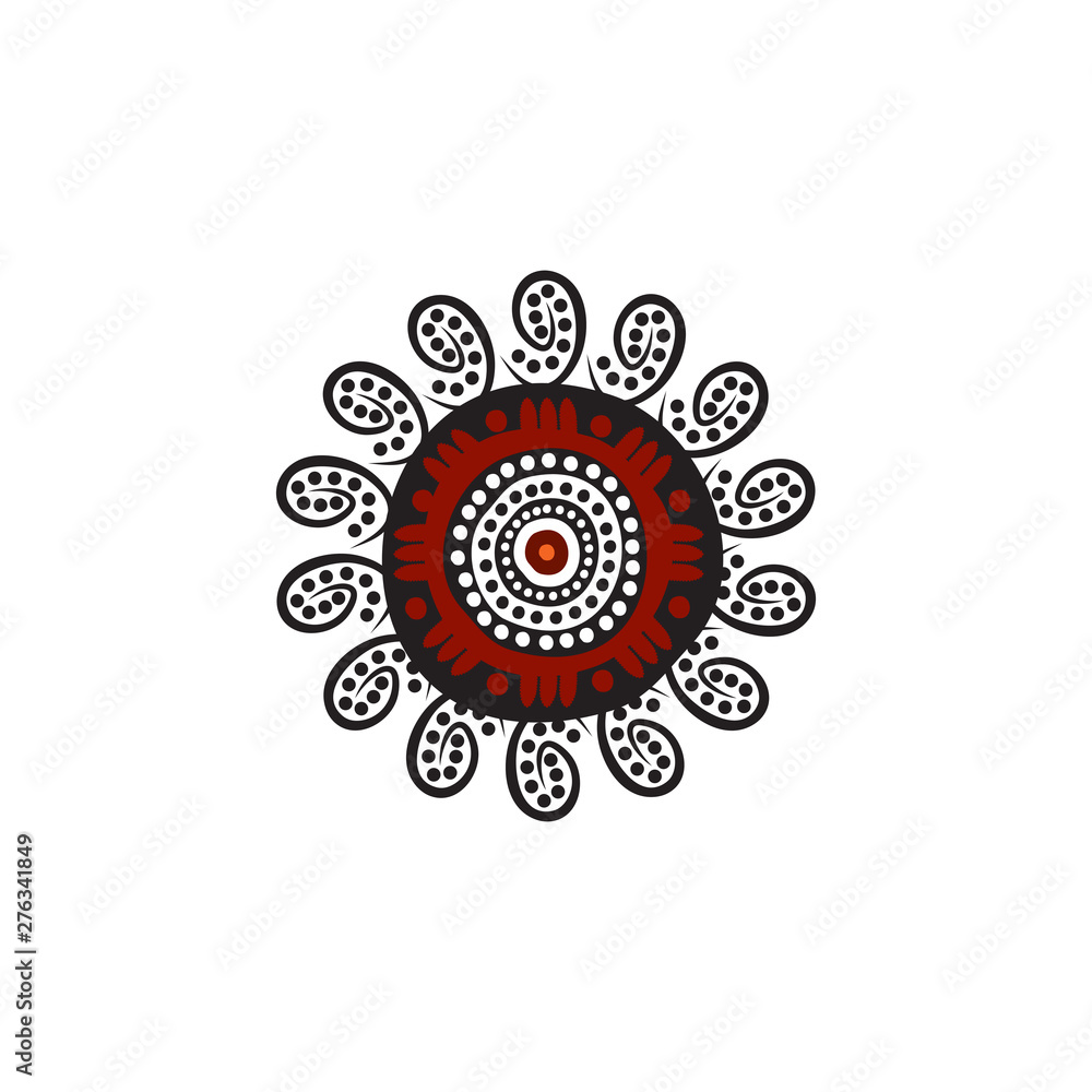 Aboriginal art dots painting icon logo design vector template Aboriginal art dots painting icon logo design vector template