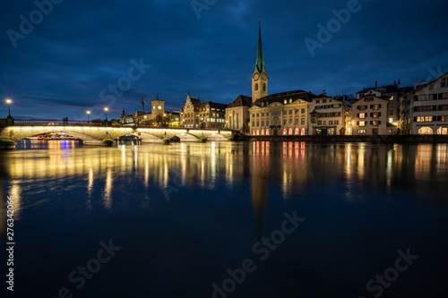Zurich  Switzerland - view of the old town with the Limmat river