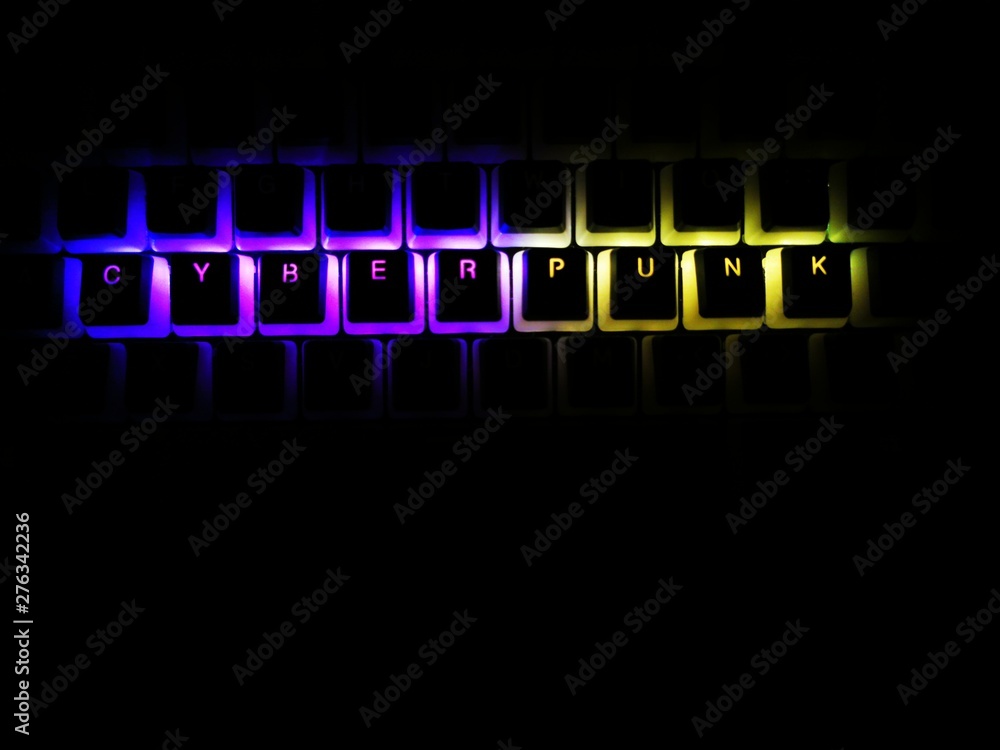 cyberpunk written rgb led keyboard cyberpunk written rgb led keyboard