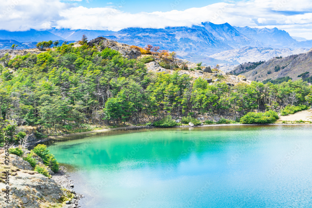 The first lagoon in the big patagonic hike