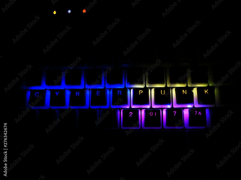 cyberpunk written rgb led keyboard cyberpunk written rgb led keyboard