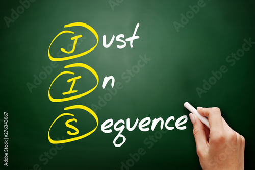 JIS - Just In Sequence acronym, business concept on blackboard photo