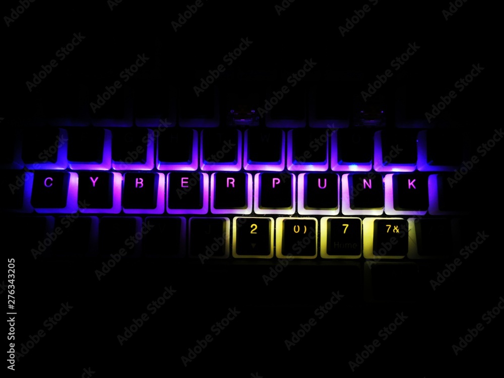 cyberpunk written rgb led keyboard cyberpunk written rgb led keyboard