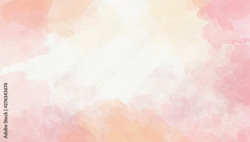 Colorful pink watercolor background for Valentine day or wedding - obrazy, fototapety, plakaty 