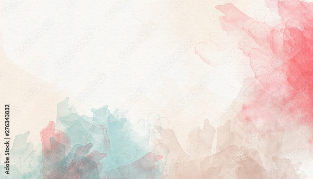Obraz premium Abstract pink-blue watercolor stains on a white background. Watercolor stains, drawn by hand. This is a watercolor splash.