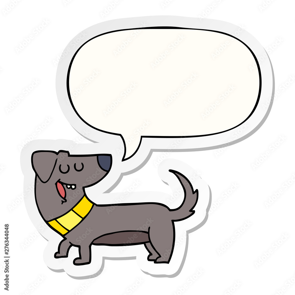 cartoon dog and speech bubble sticker cartoon dog and speech bubble sticker