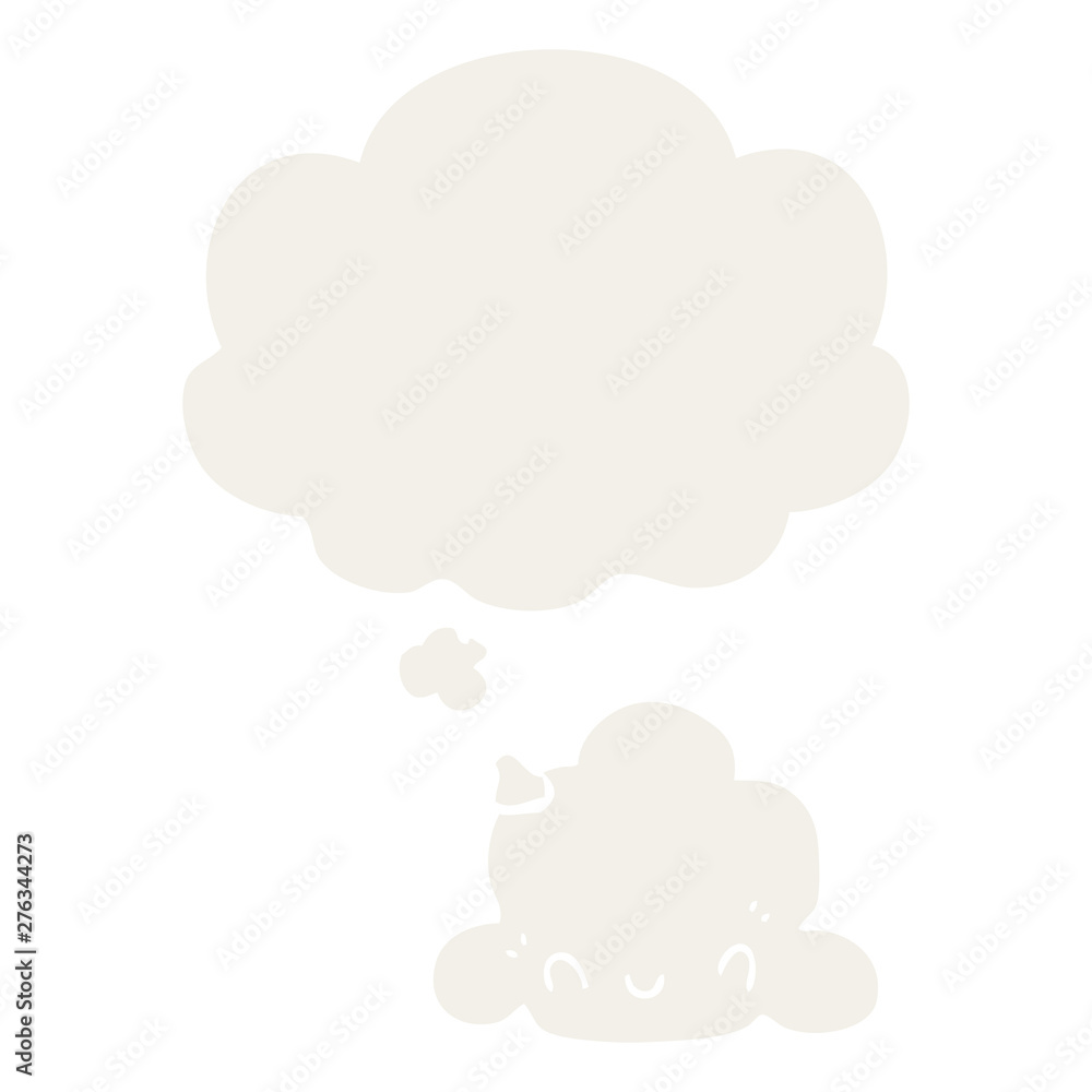 cartoon cloud and thought bubble in retro style cartoon cloud and thought bubble in retro style