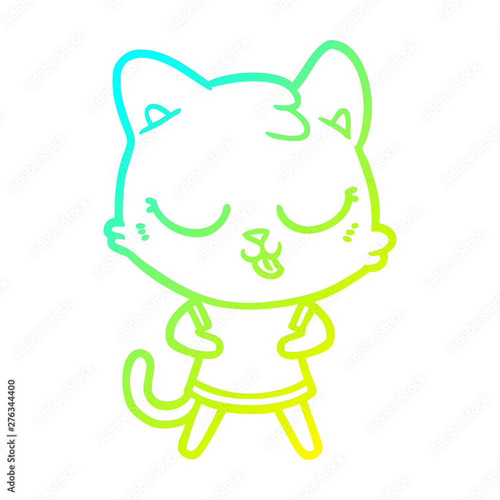 cold gradient line drawing cartoon cat cold gradient line drawing cartoon cat