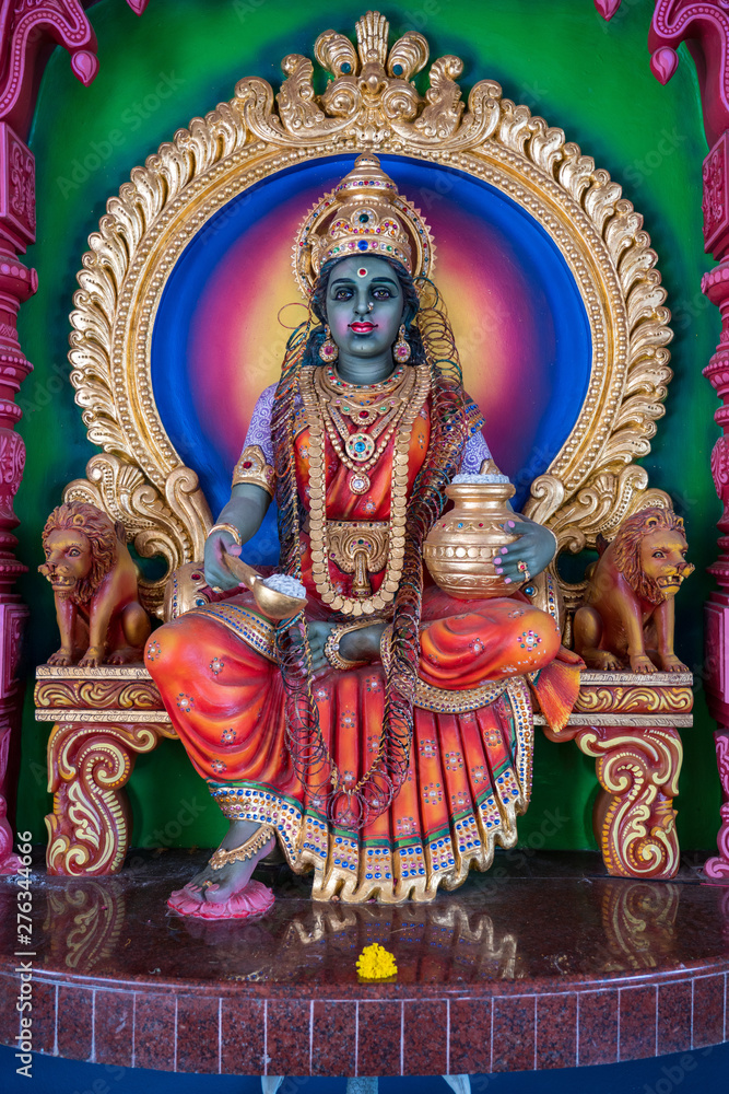 Colourful statues of Hindu religious deities in sri krishnan temple in Singapore	