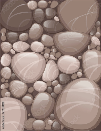 Pattern of smooth stones or pebbles flat vector illustration vertical flyer design
