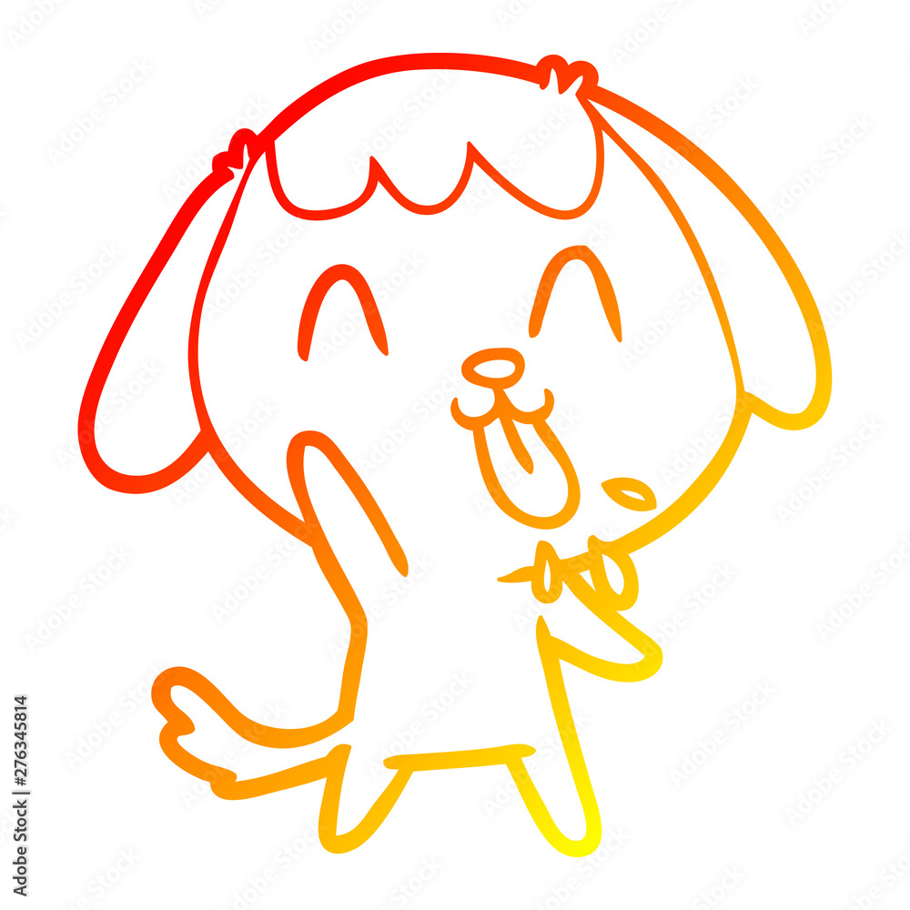 warm gradient line drawing cute cartoon dog warm gradient line drawing cute cartoon dog
