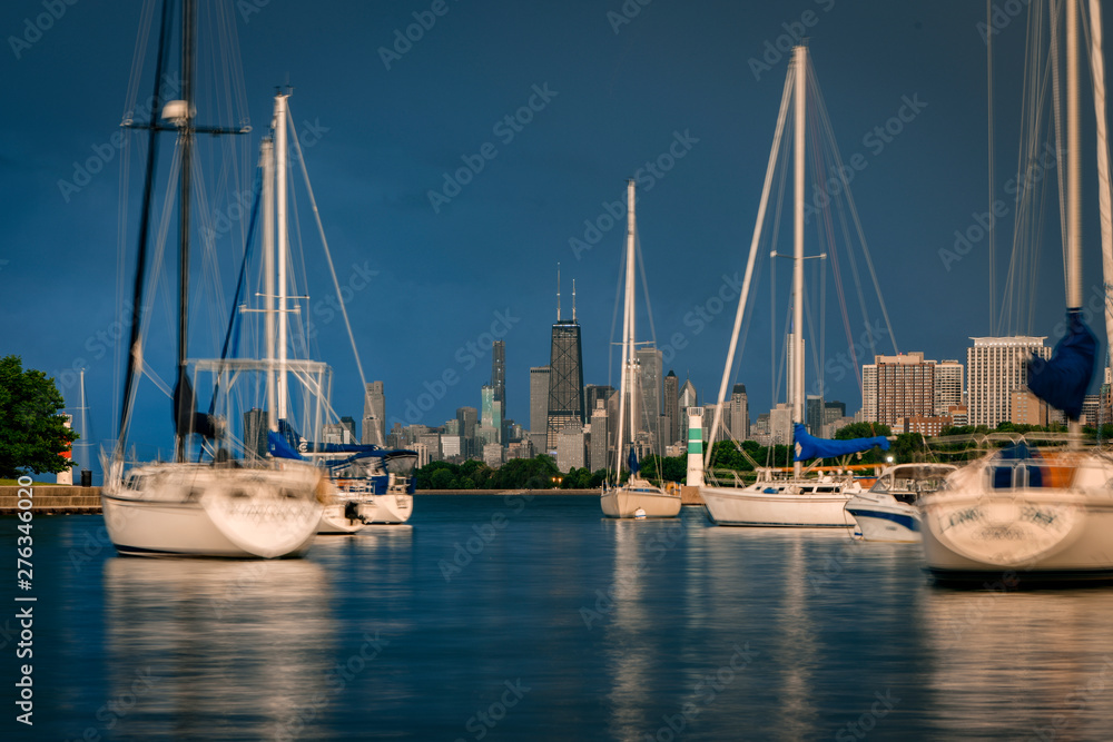 Chicago Skyline from Montrose Harbor