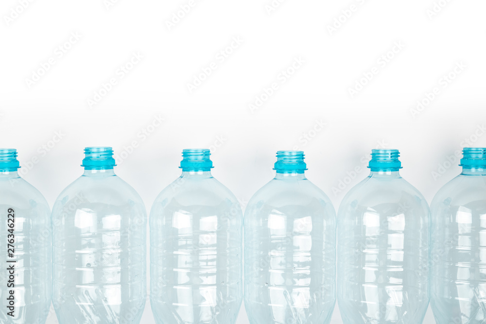 Naklejka premium Blue plastic bottles