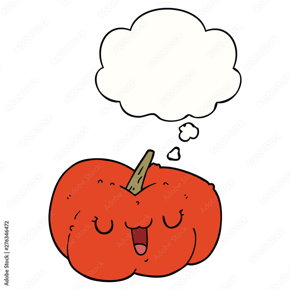 cartoon pumpkin and thought bubble cartoon pumpkin and thought bubble