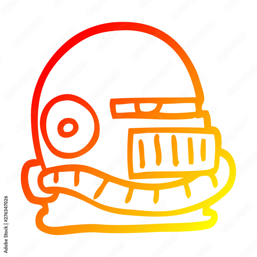 warm gradient line drawing cartoon futuristic helmet warm gradient line drawing cartoon futuristic helmet