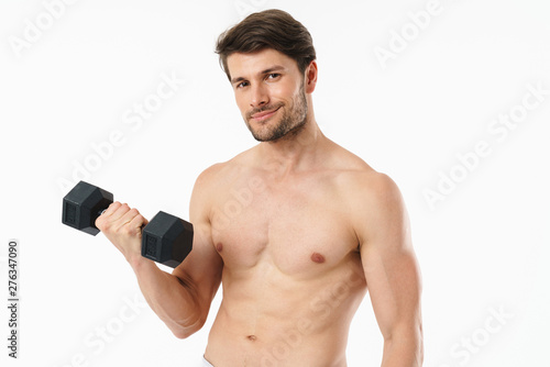 Portrait of a handsome young shirtless sportsman