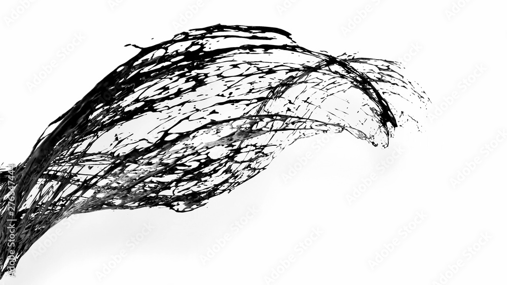black splash like petroleum is hanging in the air. 3d rendering of liquid splash in cartoon style. 36 black splash like petroleum is hanging in the air. 3d rendering of liquid splash in cartoon style. 36