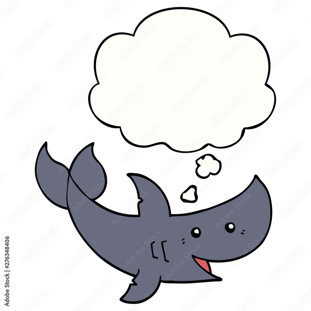Fototapeta premium cartoon shark and thought bubble