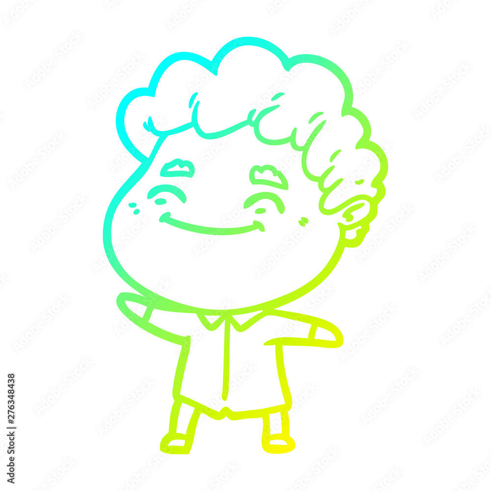 cold gradient line drawing cartoon friendly man cold gradient line drawing cartoon friendly man