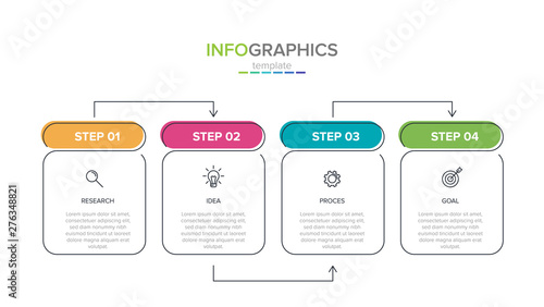 Vector infographic label template with icons. 4 options or steps. Infographics for business concept. Can be used for info graphics, flow charts, presentations, web sites, banners, printed materials