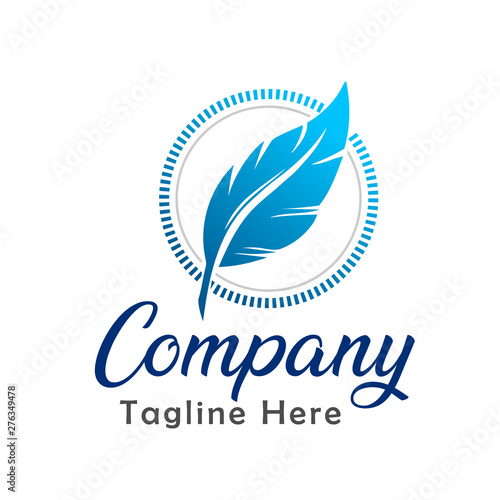 Circle feather company logo design inspiration
