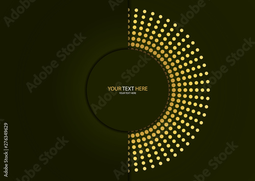 Abstract background circle frame halftone dots isolated on color background. Creative cover design template.