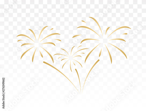 Gold fireworks vector illustration