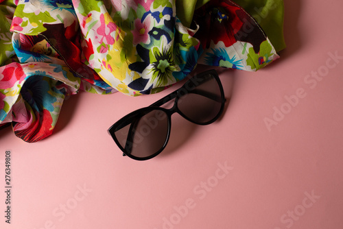sunglasses on a blue background