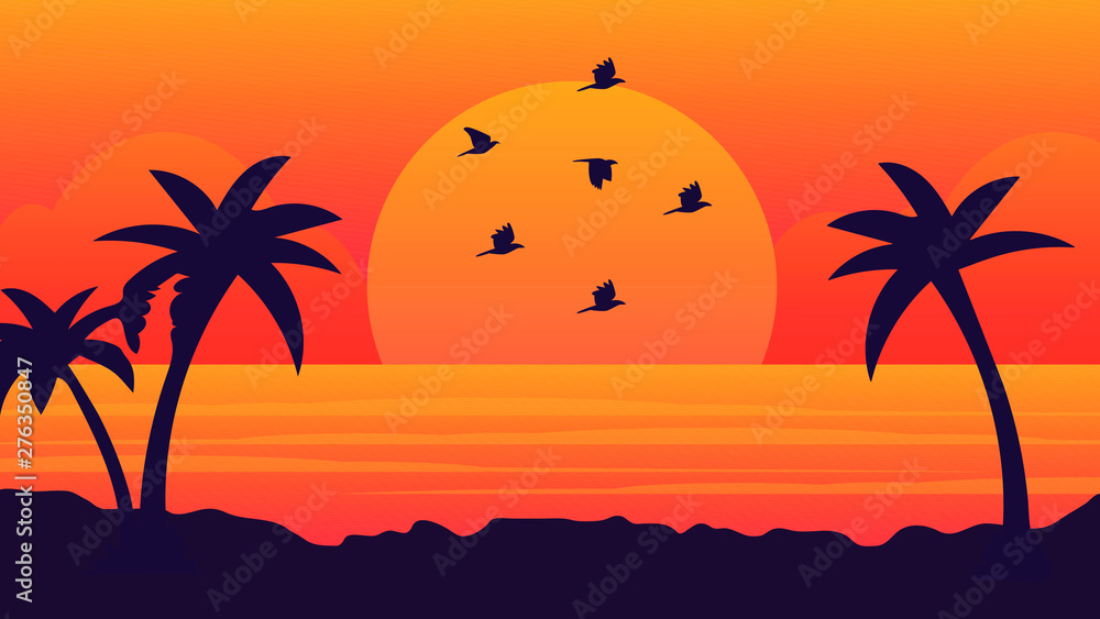 tropical sunset on the beach