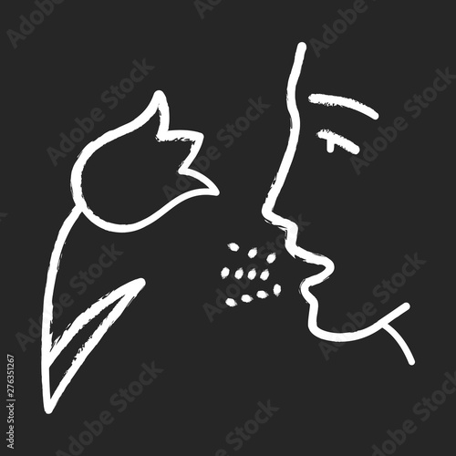 Pollen allergy chalk icon
