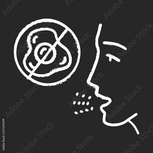 Egg allergy chalk icon
