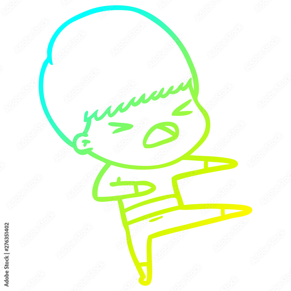 cold gradient line drawing cartoon stressed man cold gradient line drawing cartoon stressed man