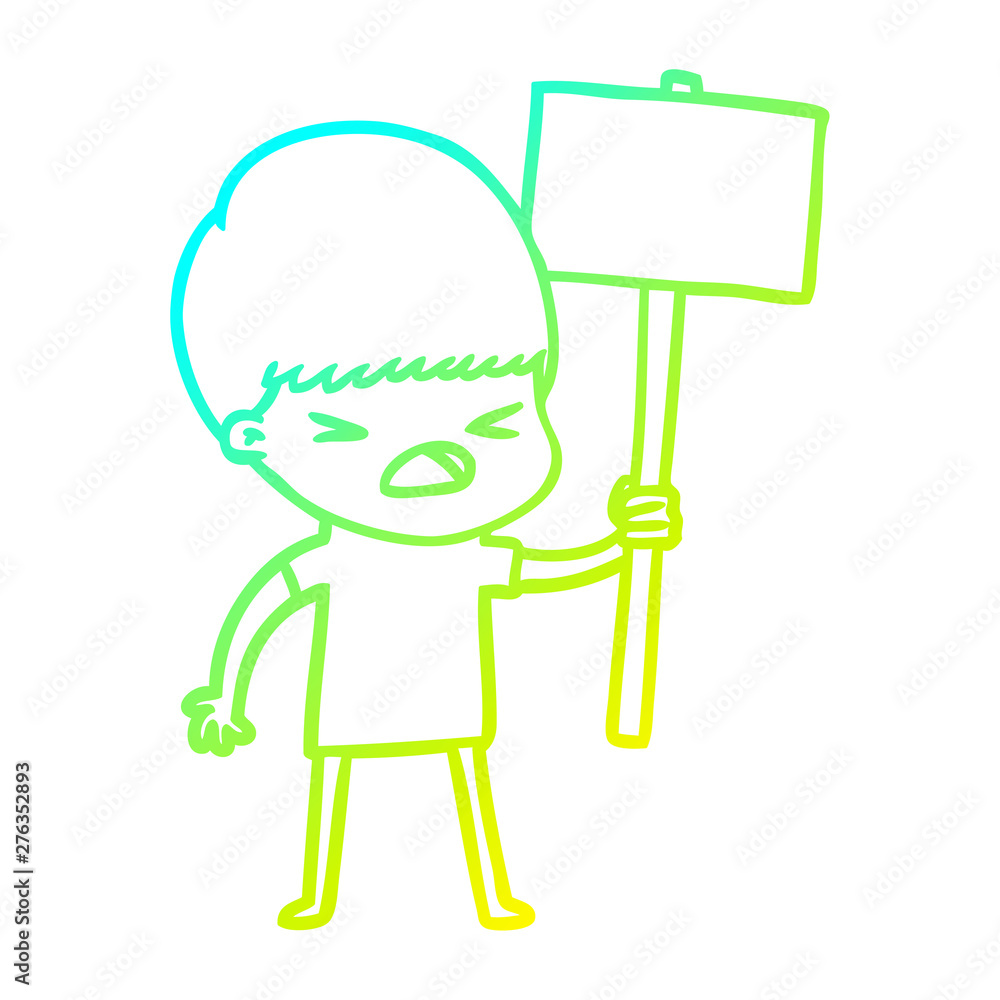 cold gradient line drawing cartoon stressed man cold gradient line drawing cartoon stressed man