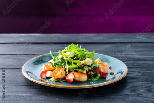 seafood salad with berry fruits