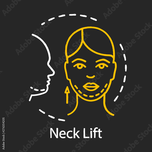 Neck lift chalk icon